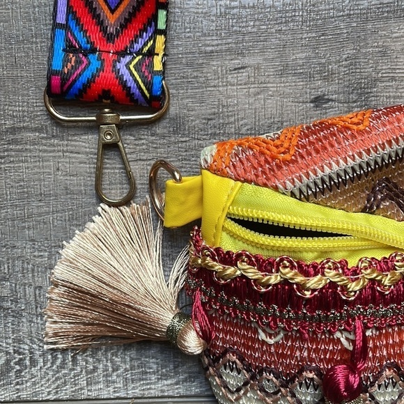 Bohemian Multicolored Tassel Pattern Hobo Sling Bag - Picture 11 of 14